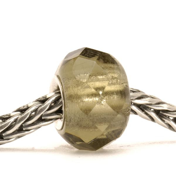Trollbeads Grey Prism Glass Bead on Silver Chain